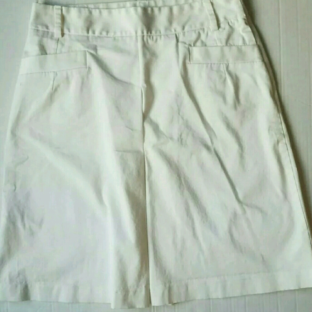 Mango Suits White A Line Skirt Inverted Pleat S10